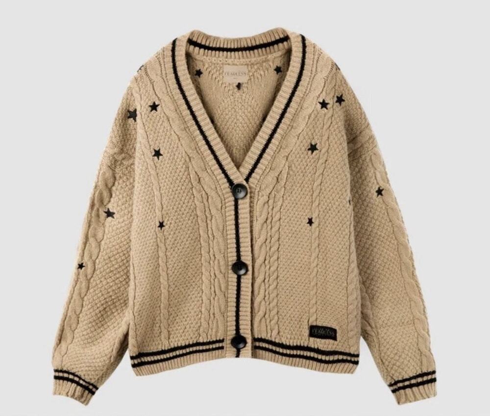 Taylor Swift Fearless Taylor's Version Brown Cardigan OFFICIAL sz XL/ 2XL NEW